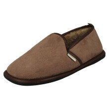 (Taupe, UK 10) Mens Coolers Warm Lined Full Slippers C-3934