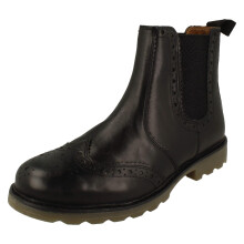 (Black, UK 12) Mens Catesby Casual Brogue Dealer Boots CX02AB