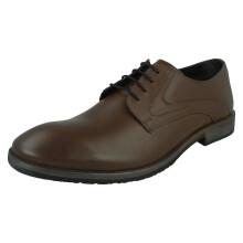 (Brown, UK 10) Mens Hush Puppies Wide Formal Lace Up Shoes Carlos Luganda