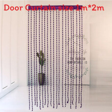 (Deep Purple) Polyester Tassel Beaded Line Curtain For Hotel Wedding Salon Decor Home Doorway