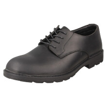 (Black, UK 12) Mens Hush Puppies Lace Up Leather Shoes - Jerry