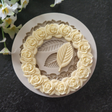 New DIY 3D Chocolate Cookie Baking Mould Rose Garland Form Silicone Fondant Mold For Wedding Cake Decorating Valentine Gift