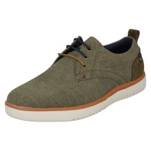 (Khaki, UK 7) Mens Hush Puppies Lightweight Canvas Shoes - Sandy Lace Up