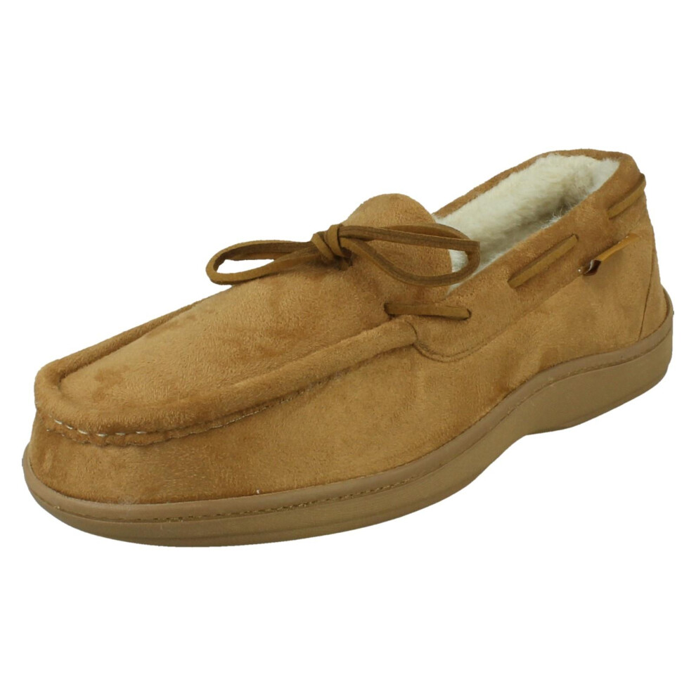 Padders (Tan, Uk 10) Mens Memory Foam Wide Slippers - Cayenne