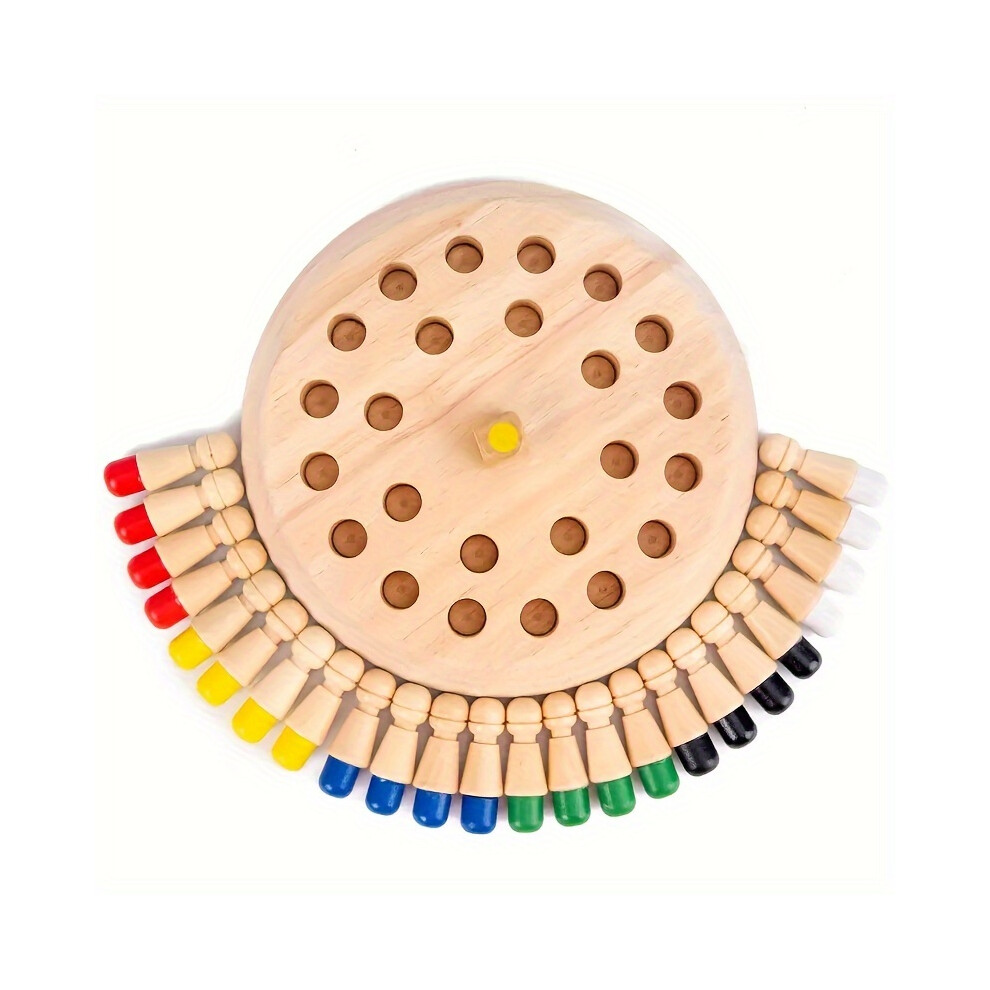 Photos - Jigsaw Puzzle / Mosaic Wooden Memory Game] FHZUG Wooden Memory Matching Game | Chess Board with Colorful Pegs, Fun Puzzle