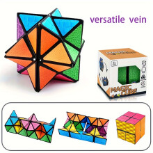 Infinity Magic Cube - 3D Hexagon Puzzle For Youngsters, Space Geometry Flip Toy, Brain Boost & Relax, Mixed Colors, ABS Material
