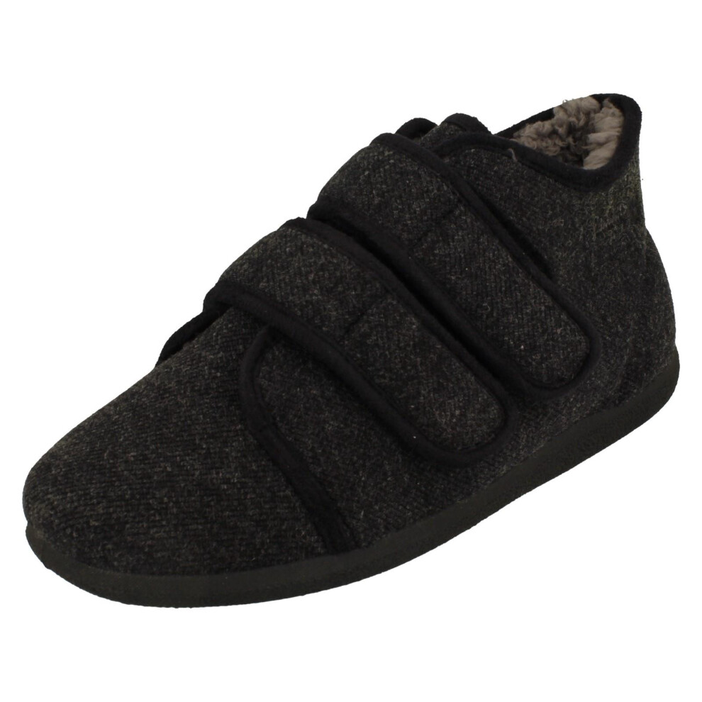 Padders (Grey, Uk 9) Mens Extra Wide Slipper - Brian