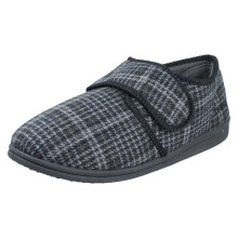 (Black, UK 9) Mens Padders Memory Foam Slippers - James II