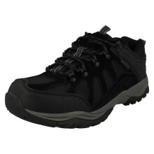 (Black, UK 7) Mens Northwest Territory Waterproof Lace Up Outdoor Shoes - Steen