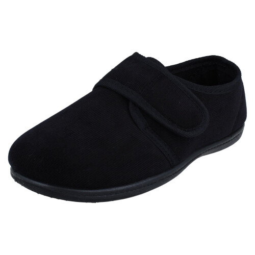 Padders (Black, UK 12) Mens Padders Hook & Loop Slippers - James