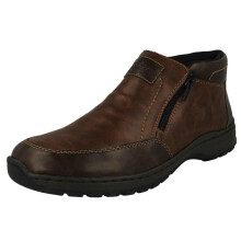 (Brown, UK 7.5) Mens Rieker Warm Lined Wide Fit Ankle Boots 03352