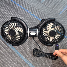 Car Fan, Dual-Head Car Ventilator, High Airflow Rear Seat Fan with Adjustable Speeds and Multi-Angle Rotation for Strong Wind Power