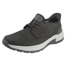(Black, UK 9) Mens Rieker Extra Wide Slip On Elasticated Lace Casual Suede Shoes 11050