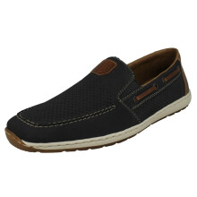 (Blue, UK 11) Mens Rieker Cut Out Detailed Summer Slip On Shoes 08866