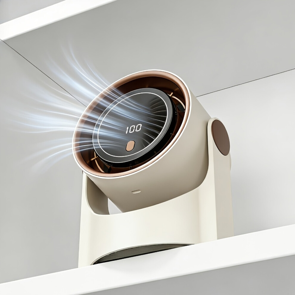 100-Speed Smart Stepless Variable Frequency Bladeless Fan, 1200Mah Long-Lasting Battery, Usb Rechargeable Fan, Desktop Silent Fan 6921853373902