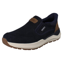 (Blue, UK 10.5) Mens Rieker-Tex Leather Ready To Go Slip On Heels Casual Loafer Shoes 06052