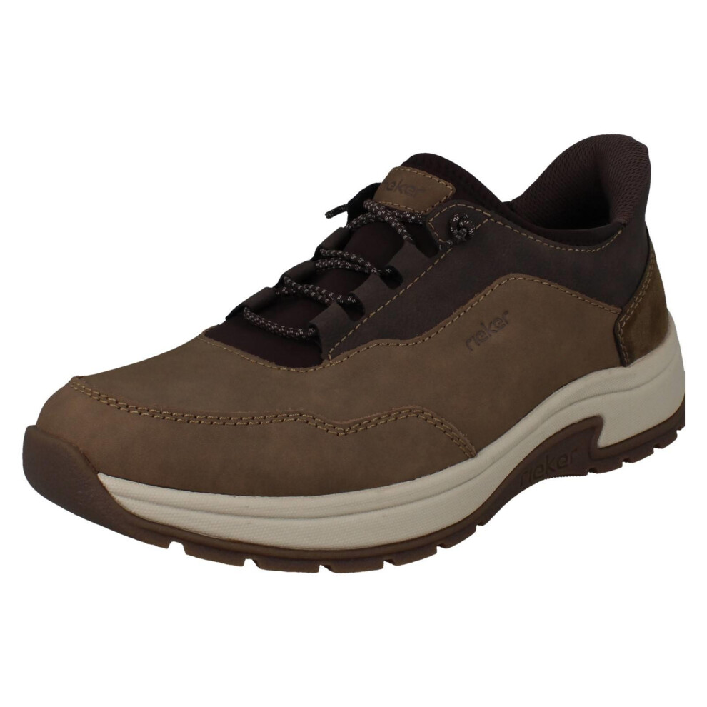 Rieker (Brown, Uk 10.5) Mens Ready2go Elasticated Lace Wide Fitting Shoes 11055
