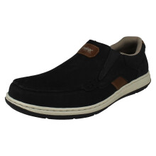 (Blue, UK 10.5) Mens Rieker Extra Wide Fit Slip On Shoe 17368