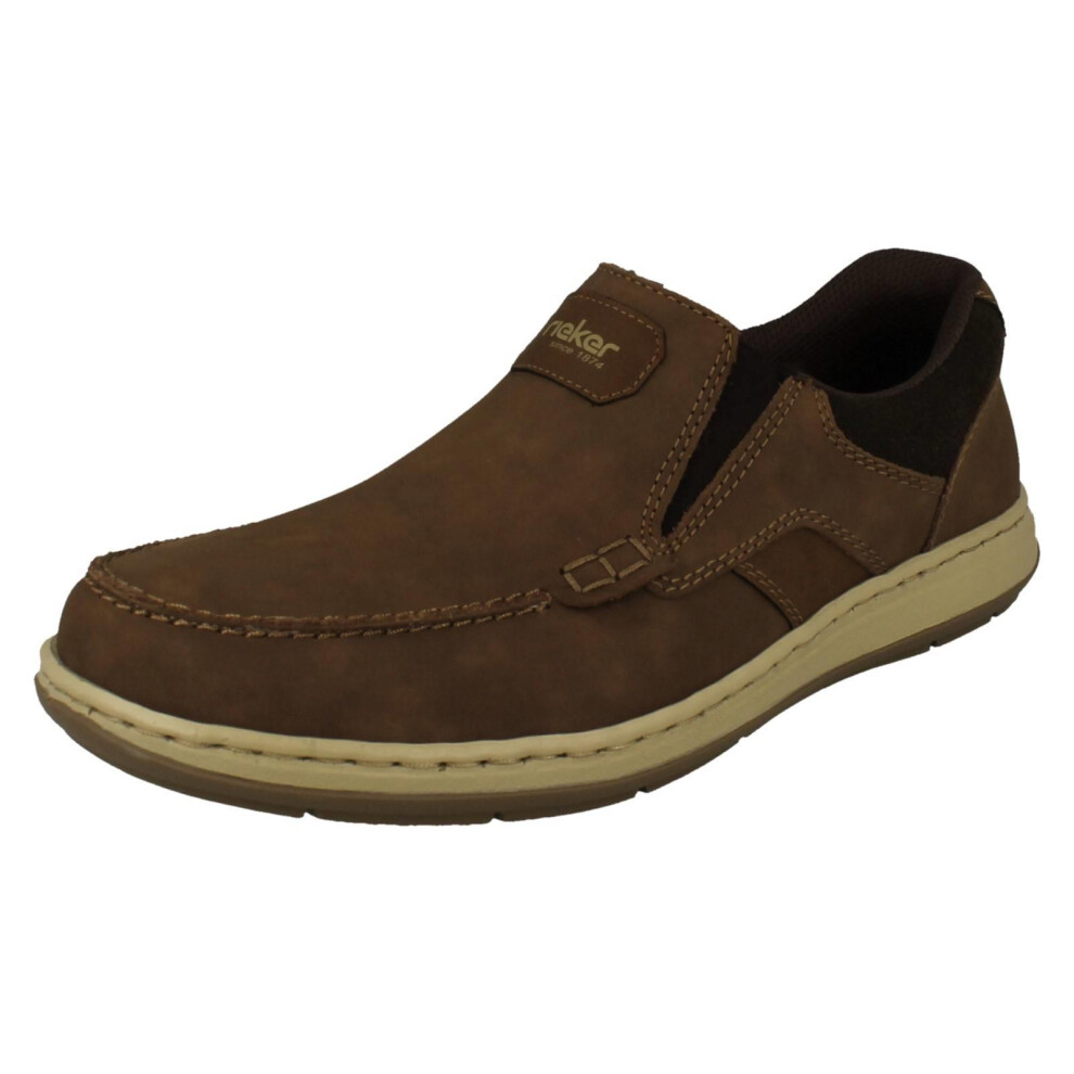 Rieker (Brown, Uk 7.5) Mens Extra Wide Fit Slip On Shoe 17368