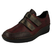 (Red, UK 4) Ladies Rieker Full Shoes With Adjustable Straps 48750