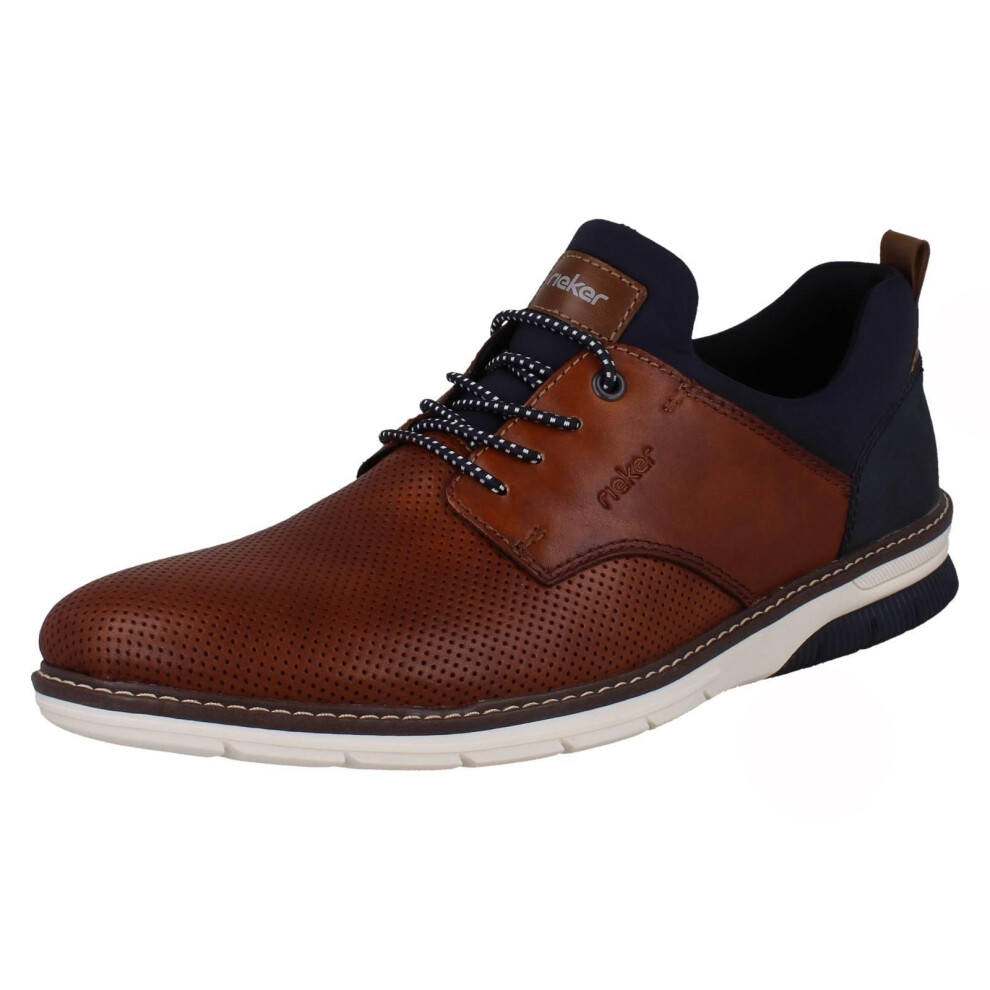 Rieker (Brown, Uk 8) Mens Smart Casual Leather Lace Up Shoes 14450