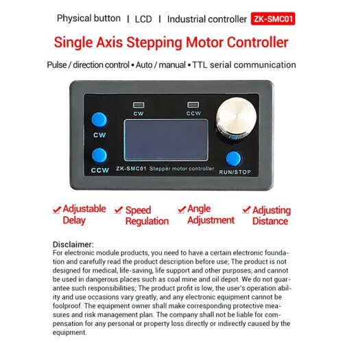 SMC01 Stepper Motor Controller DC5-30V Positive Reverse Angle Pulse Speed Control Board Programmable PLC Communication 2