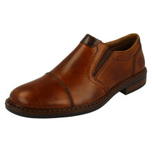 (Brown, UK 9) Mens Rieker Extra Wide Slip On Shoes 17659