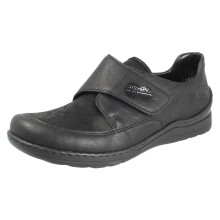 (Black, UK 3.5) Ladies Casual Rieker Extra Wide Shoes 48954