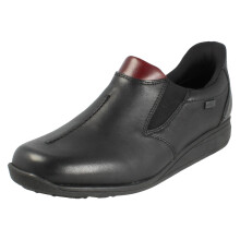 (Black, UK 5) Ladies Rieker Tex Wide Fit Slip On Shoes 47253