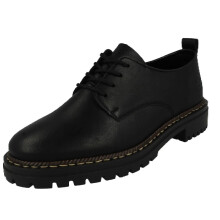 (Black, UK 6.5) Womens Rieker Lace Up Shoe 52052