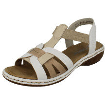 (White, UK 7.5) Ladies Rieker Casual Sandals 65918