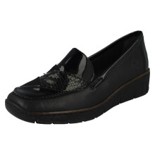 (Black, UK 6.5) Ladies Rieker Slip On Shoes 53785
