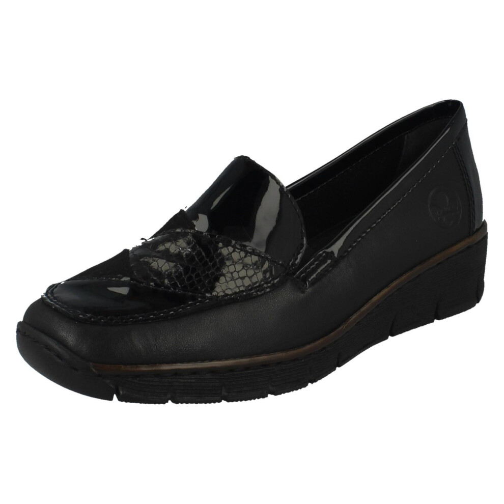 Rieker (Black, Uk 6.5) Ladies Slip On Shoes 53785