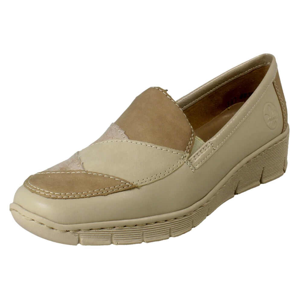 Rieker (Beige, Uk 8) Ladies Slip On Shoes 53785