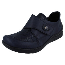 (Blue, UK 4) Ladies Rieker Extra Wide Casual Shoes 48951