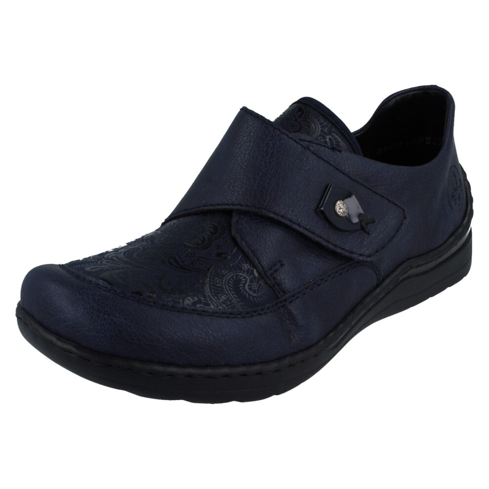 Rieker (Blue, Uk 6) Ladies Extra Wide Casual Shoes 48951