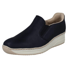 (Blue, UK 3.5) Ladies Rieker Wedge Sole Casual Shoes 48761