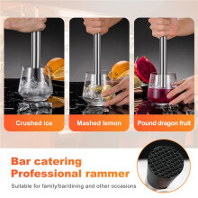 Muddler de Acero Inoxidable para CóCteles, Cuchara Mezcladora y Jigger de MedicióN, Herramientas de Barra Profesionales, Muddler de Barra de 8