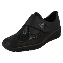 (Black, UK 7.5) Rieker Ladies Everyday Casual Shoes 537C0