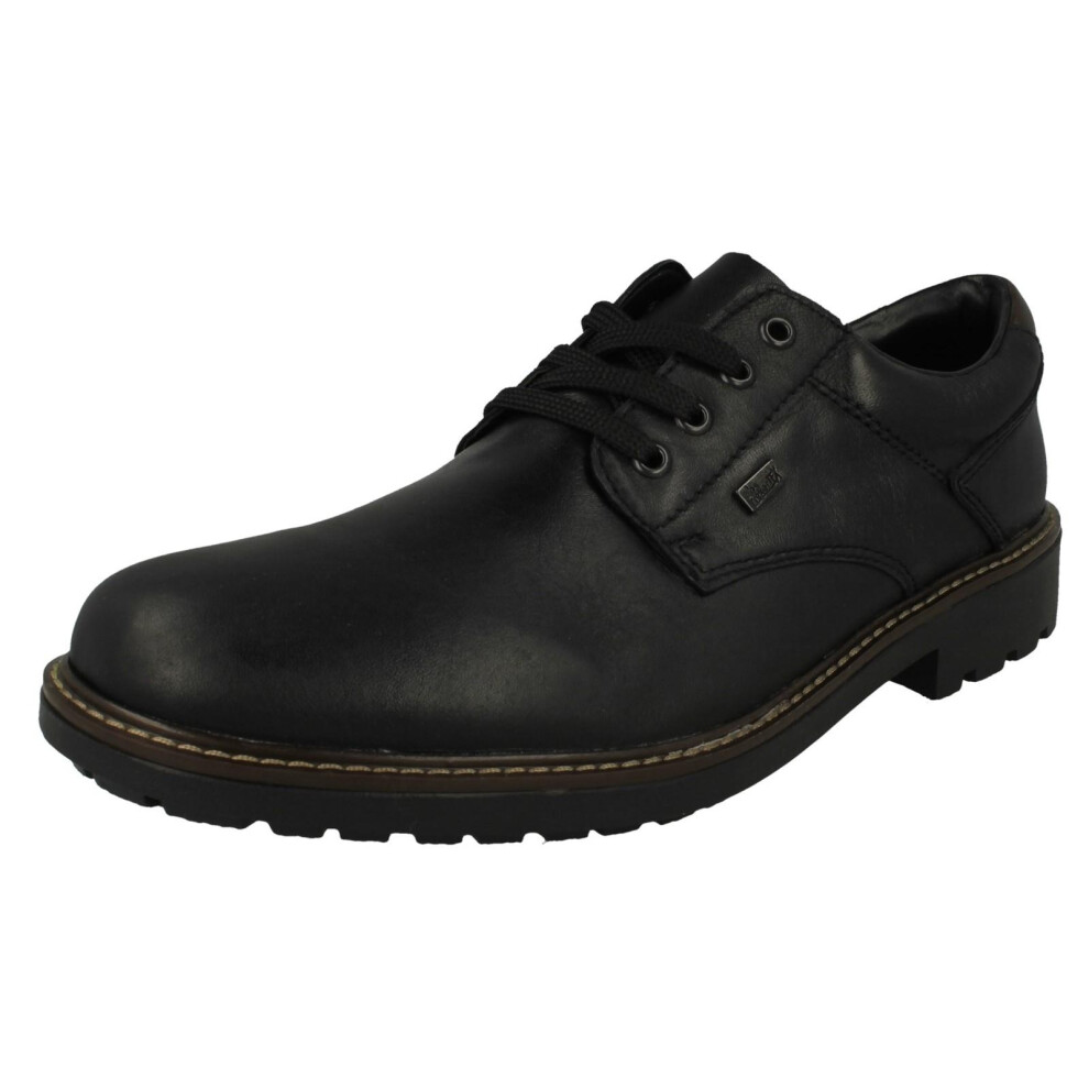 Rieker (, Uk 7.5) Mens Lace Up -Tex Shoes F4611 Black