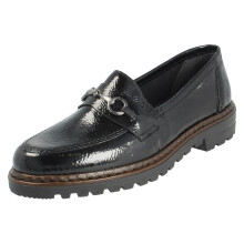 (Black, UK 6) Ladies Rieker Slip On Loafers 54862