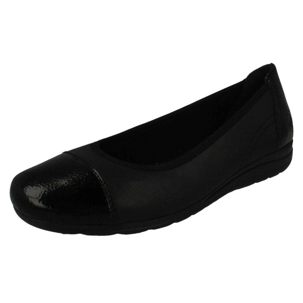 Rieker (Black, Uk 4) Ladies Slip On Ballet Pumps L9351