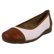 (White, UK 7.5) Ladies Rieker Slip On Ballet Pumps L9351