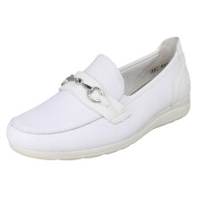 (White, UK 6.5) Womens Casual Flat Loafer Style Slip On Shoes With Chain Detailing L9355