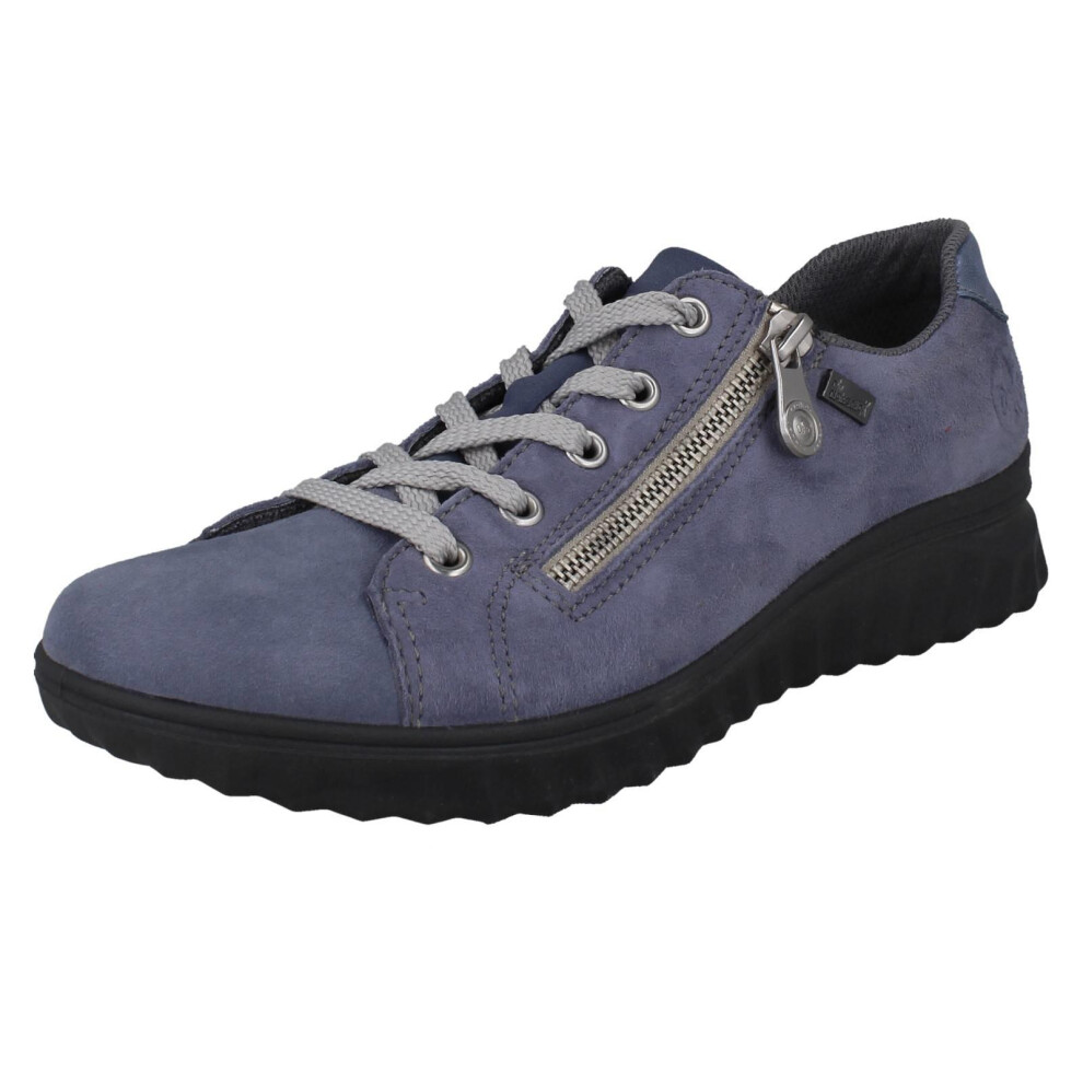 Rieker (Blue, Uk 4) Ladies -Tex Water Resistant Casual Shoes 59000