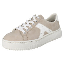 (Beige, UK 4) Womens Rieker Platform Lace Up Trainers With Side Zip N9920