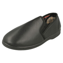 (Black, UK 9) Mens Rosebank Slip On Casual Slippers - Anthony