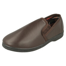 (Brown, UK 11) Mens Rosebank Slip On Casual Slippers - Anthony