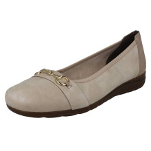 (Beige, UK 5) Ladies Rieker Slip On Ballet Pumps L9360