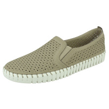 (Taupe, UK 3) Ladies Skechers Air-Cooled Memory Foam Casual Shoes - A La Mode 23967